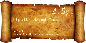 Lipsitz Szimóna névjegykártya